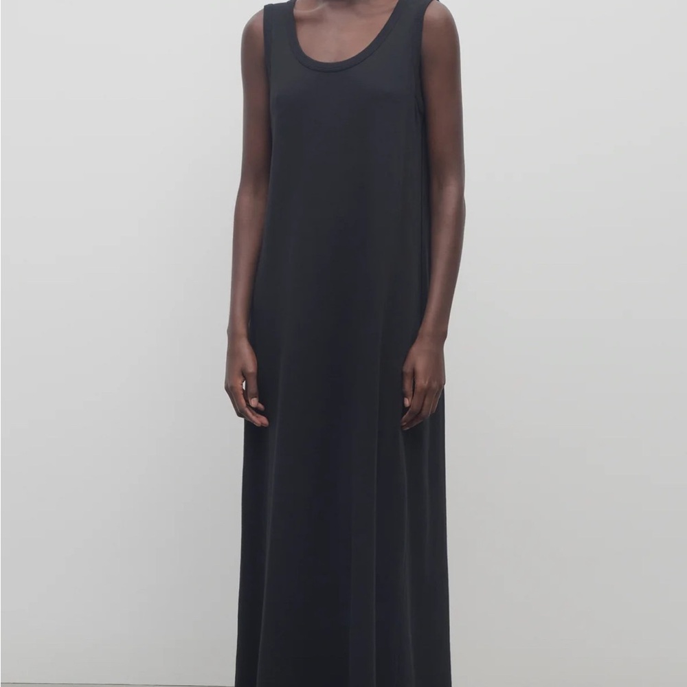 The Row Black Sleeveless Ankle Length Tank Dress